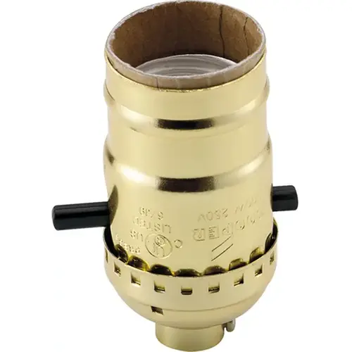 Eaton 940ABD-BOX Electrolier Lamp Holder with Push Through Switch Brass