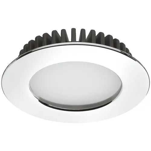 Hafele 833.72.285 Recess/Surface Mounted Downlight, Monochrome, Loox LED 2020, 12 V Drill hole : 55 mm (2 3/16"), Polished chrome, cool white 4000 K, 3.2 W