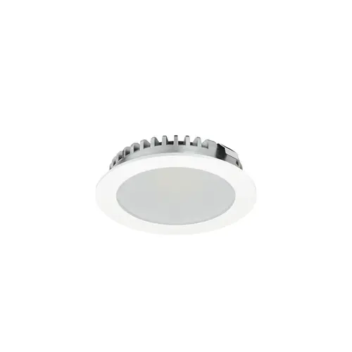 Hafele 833.72.538 Recess Mounted Downlight, Round, Hafele Loox LED 2094, zinc alloy, 12 V 54 lm/W 135 lm Aluminum, Light color: Warm white 2700 K, luminous flux: 135 lm, white
