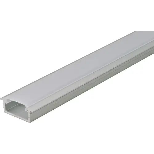 Hafele 833.72.865 Aluminum Profile, Hafele Loox profile 1190 Recessed mounting, Cover: Frosted Profile: Silver colored, anodized Diffuser: satin frosted