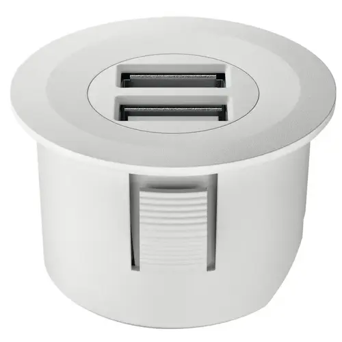 Hafele 833.73.752 USB Converter, Hafele Loox ESC 2001 Modular, Round round For 12 V system, Plastic, matt white White, matt