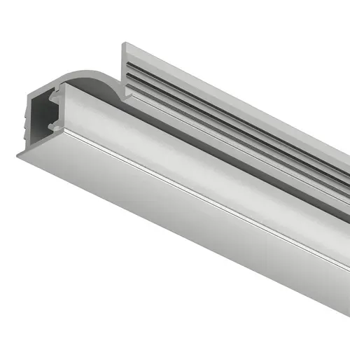 Hafele 833.94.208 Profile for Recess Mounting, Hafele Loox5 Profile 1107, for LED strip lights up to max. 5 mm (3/16") width 92" Asymmetrical light distribution, Length: (92") 2336 mm, silver colored Profile: anodized Diffuser: opal white