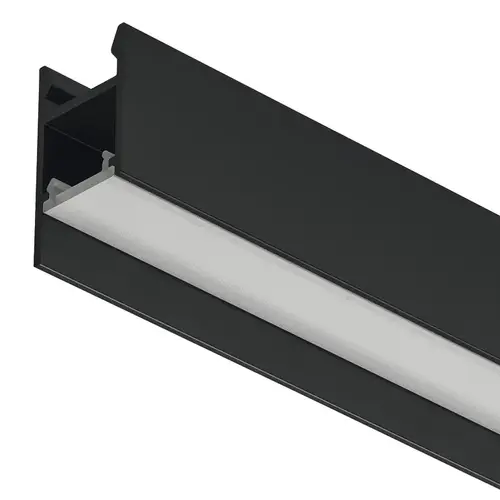 Hafele 833.94.220 Aluminum Profle, Hafele Loox5 Profile 2104, for LED strip lights Internal width 11 mm (7/16"), Length: (92") 2500 mm, black Profile: Black, anodized Diffuser: opal white