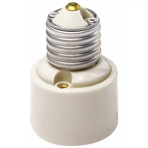 Leviton 001-02005-000 Adapter, 660 W, Aluminum/Glazed Porcelain, White