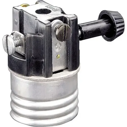 Leviton 07070-00M Turn Knob Socket Aluminum Incandescent Medium Base Steel