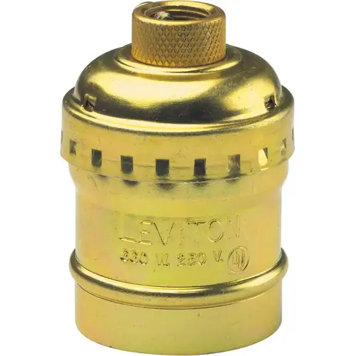 Leviton 09347-0PG Keyless Socket Aluminum Incandescent Medium Base Brass