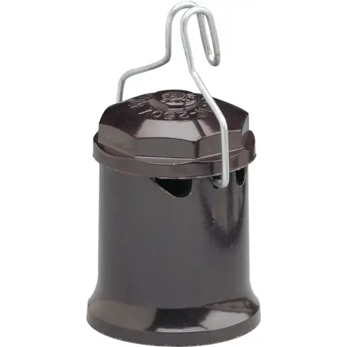 Leviton R50-00167-000 167 Lamp Holder, 250 V, 660 W, Copper Contact, Phenolic Housing Material, Black Color/Finish Family