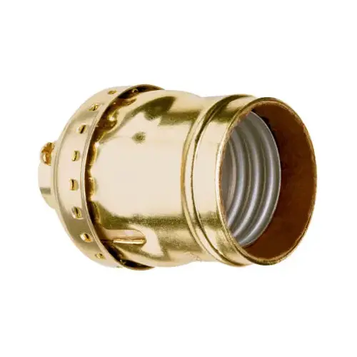 PASS & SEYMOUR 975ABDCC10 Metal Shell Lampholder, Brass Finish, 660-Watt, 250-Volt