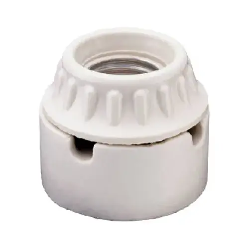 PASS & SEYMOUR 9882CC10 Incandescent Light Socket, Porcelain, Medium Base