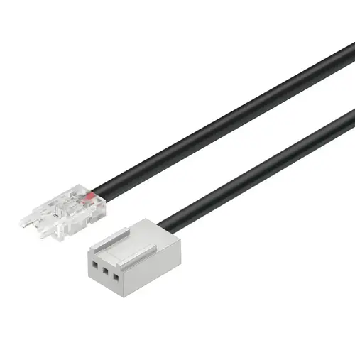 Hafele 833.72.717 Adapter lead, For LED Strip Lights With Loox5 Clip Loox5 LED strip light 8 mm, multi-white 10 mm 1 x Clip, Loox5 LED strip 8 mm MW 1 x plug, Loox 3-pin MW for connecting to driver or color mixer, 3.5 A, clip width 10 mm, Length: (78 3/4") 2000 mm
