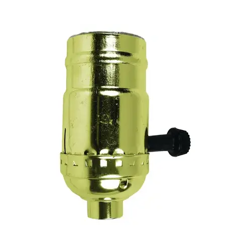Jandorf 60408 On/Off Turn Knob Lamp Socket, 250 V, 250 W, Brass Housing Material