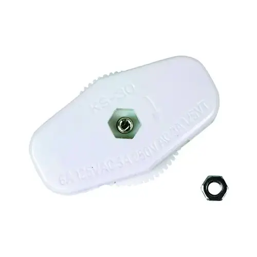 Jandorf 88920 Switch, 3/6 A, 125/250 V, 2-Teeth Terminals Terminal, White
