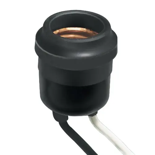 Leviton 001-00055-000 55 Lamp Holder, 250 V, 660 W, Vinyl Housing Material, Black
