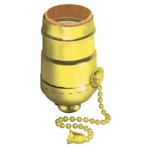 Leviton 014-19980-0PG 19980-PG Lamp Holder, 250 V, 660 W, Phenolic Housing Material, Brass
