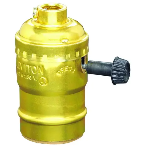 Leviton 054-10083-016 R50-10083-016 Socket Lamp Holder, Aluminum/Brass Housing Material