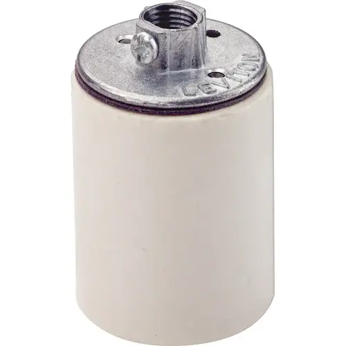 Leviton 10045-000 Keyless Lampholder Porcelain Incandescent Medium Base White