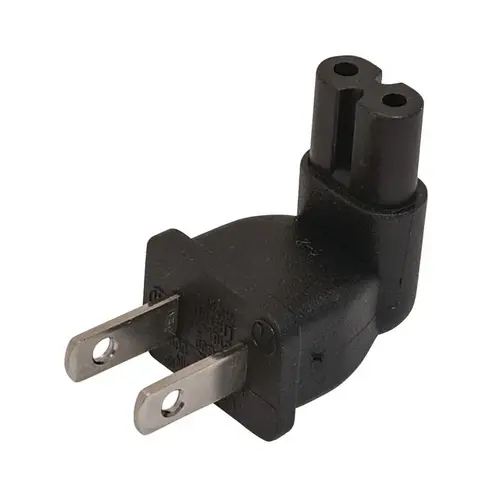 Hafele 833.89.018 90 degree Adapter Plug for Driver, Loox LED With 90 degree 2-prong US plug, black plastic Black