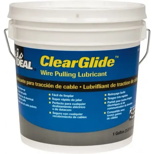 Ideal 31381 1 Gallon Pail, Clear Wire Pulling Lubricant Gel - pack of 4