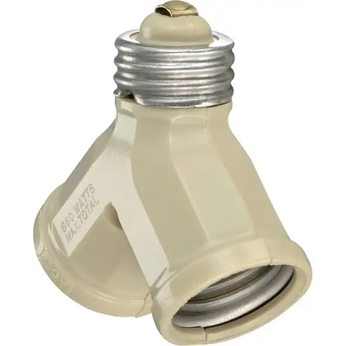 Leviton 00128-00I Socket Adapter Plastic Medium Base Ivory