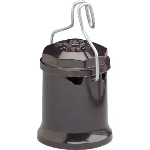 Leviton 00167-000 Keyless Outdoor Socket Plastic Medium Base Black