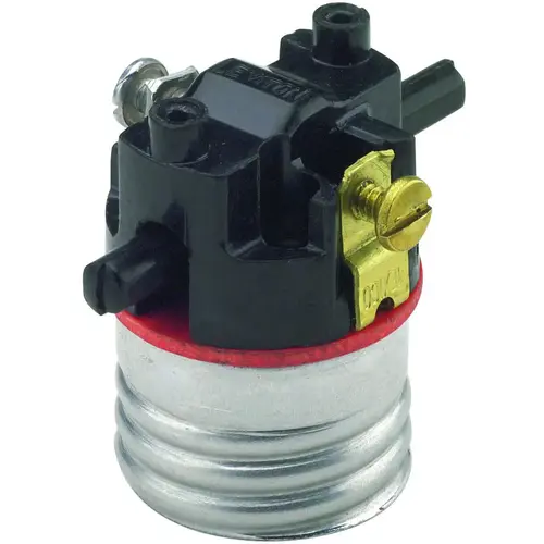 Leviton 002-07080-00M 7080-M Lamp Holder, 250 V, 660 W, Phenolic Housing Material, Brass