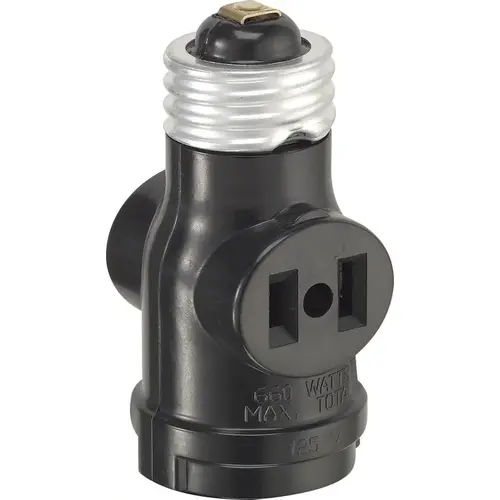Leviton 01403-000 Lampholder Plastic Medium Base Black