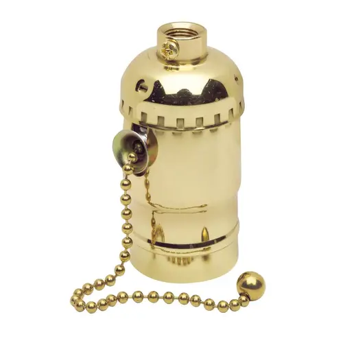 Leviton C20-19980-0PG 19980-PG Lamp Holder, 250 V, 660 W, Phenolic Housing Material, Brass