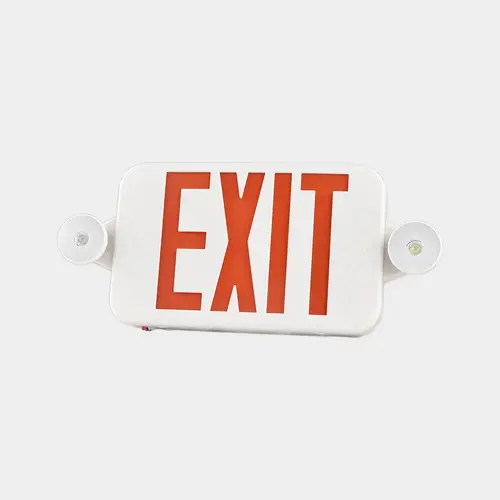 Medinah Power ESC-C-S-01 Emergency Or Exit Sign Combo With 2 LED Heads, 2W, White Finish