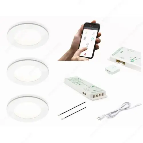 Richelieu Hardware WEBKIT1242890 ATOM puck LED for Under Cabinet Lighting - Started Guide White