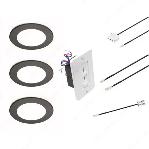 Richelieu Hardware WEBKIT1243034 ATOM puck LED for Under Cabinet Lighting - Started Guide Black