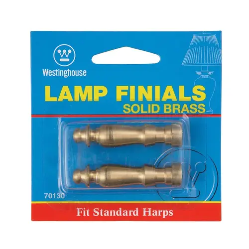 Westinghouse 70130 Finial Solid Brass Lamp 2" L 2/Carded Brass Finish