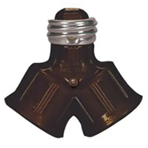 Eaton 700B-BOX Lamp Holder Adapter, 660 W, 2-Outlet, Thermoplastic, Brown