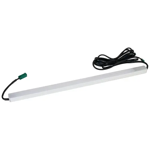 Hafele 833.88.891 Surface Mounted Light Bar, With Inline Switch, 24 V 45" 66 5.8 W Profile 2191 with Loox LED 3045, 4000K cool white, 1143 mm (45") length Profile: silver colored, Diffuser: opal white