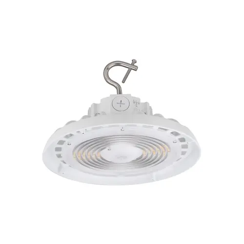Medinah Power UFO-100T200W-3CCT-DV3-NA-90-WH LED UFO Round High Bay Series, 100W To 150W Wattage, 30000 Lumens Output, White Finish