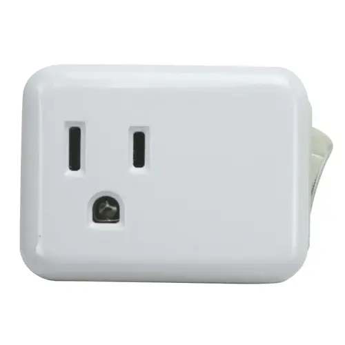PowerZone ORES001 Outlet Tap with On Off Switch, 1 -Outlet, Green
