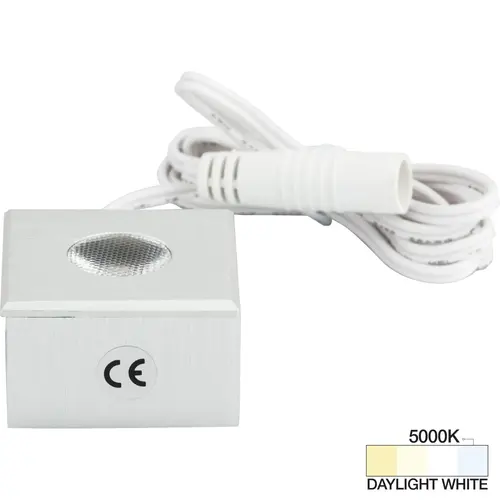 Task Lighting L-MS-CL-1BA-50 105 Lumens/Fixture 12-volt Accent Output Mini Square Series Puck Light, Single-White, Brushed Aluminum, Daylight White 5000K