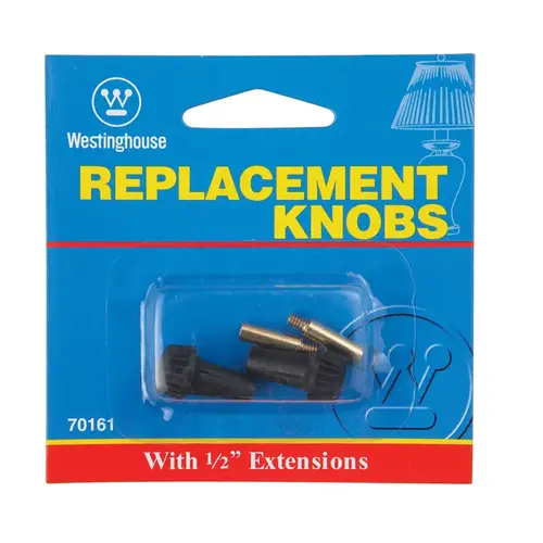 Westinghouse 70161 Black 1/2 In. Extension Replacement Lamp Knob - pack of 2