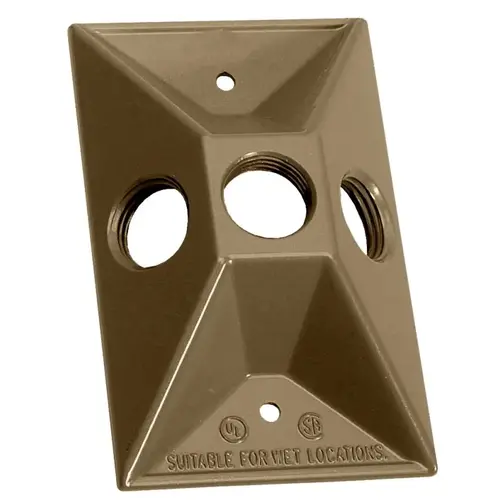 BWF 813AB-1 Lampholder Cover, 4-1/2 in L, 2-7/8 in W, Rectangular, Metal, Bronze