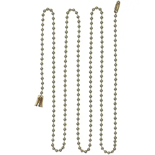 Eaton BP331BB Ball Chain with End Bell and Connector, #6 Chain, 3 ft L Chain, Brass