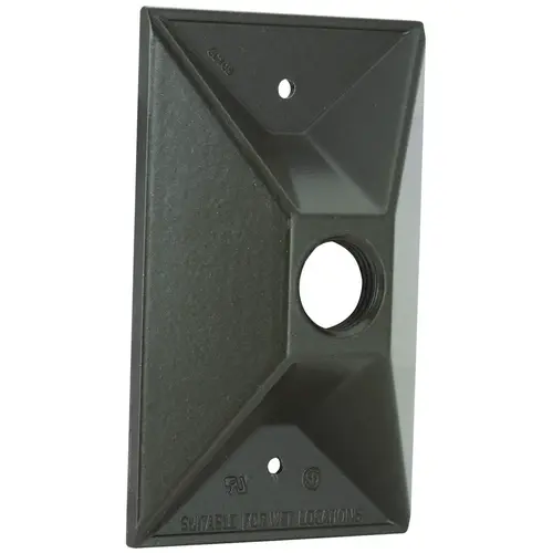 Hubbell 5186-7 Cluster Cover, 4-19/32 in L, 2-27/32 in W, Rectangular, Zinc, Bronze, Powder-Coated