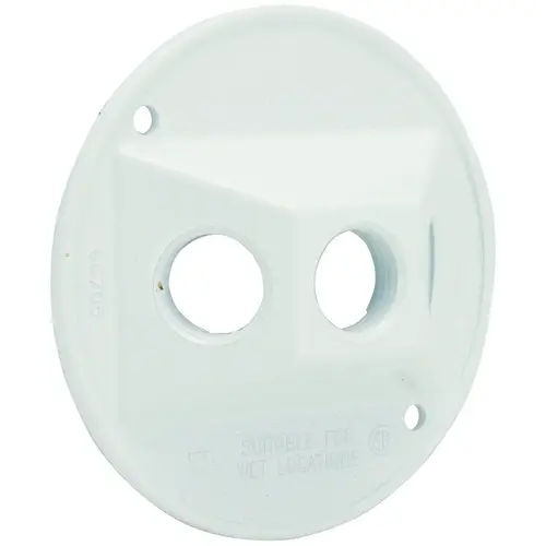 Hubbell 5197-1 Lampholder Cluster Cover, 4-1/8 in Dia, 1.094 in L, 4-1/8 in W, Round, Metal, White, Powder-Coated