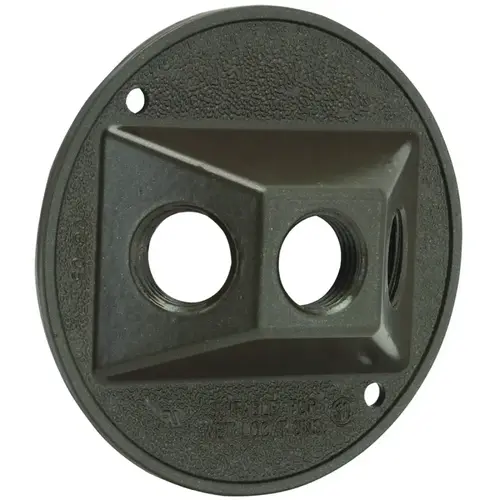 Hubbell 5197-2 Cluster Cover, 4-1/8 in Dia, 4-1/8 in W, Round, Metal, Bronze, Powder-Coated
