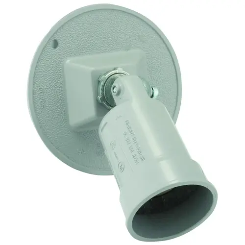 Hubbell 5624-5 Cover, 3-21/64 in L, 4-1/8 in W, Round, Metal, Gray, Powder-Coated