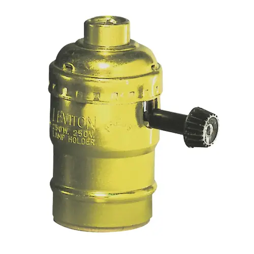 Leviton 0517090PG Turn-Knob Medium Base Polished Gilt Lamp Socket