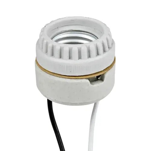 Leviton 08101-000 Keyless Socket Porcelain Incandescent Medium Base White