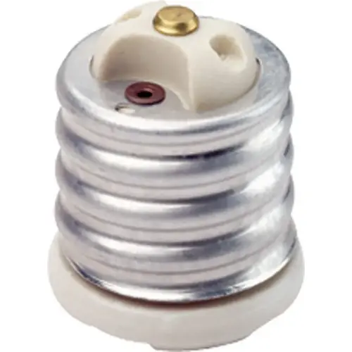 Leviton 08681-000 Socket Adapter Porcelain Incandescent Mogul to Medium Base White