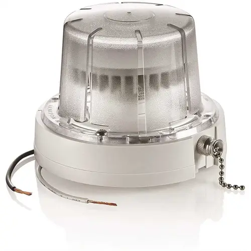 Leviton 9852-LED White LED Ceiling Lamp Holder with Pull Chain 10-Watt Bulb and Bulb Guard Color/Finish Family
