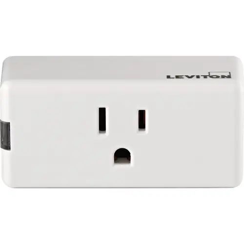 Leviton R02-D215P-1RW Decora Smart 15A Single WiFi Mini Outlet, White
