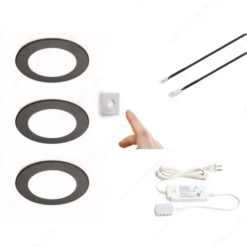 Richelieu Hardware WEBKIT1243024 ATOM puck LED for Under Cabinet Lighting - Started Guide Black