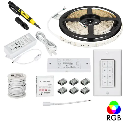 Task Lighting L-RGBK1Z1A-16 16 Ft. 130 Lumens/Ft.. 12-volt Accent Output Multi-Color RGB Wireless Controller Tape Light Kit, 1 Zone 1 Area